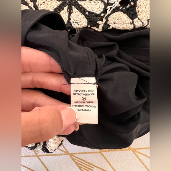 Ramy Brook Irina Floral Crochet Halter Black & White Mini Dress Size S/P - Picture 9 of 14